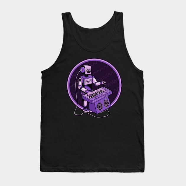 Synth Musician Robot playing Synthesizer Tank Top by Mewzeek_T